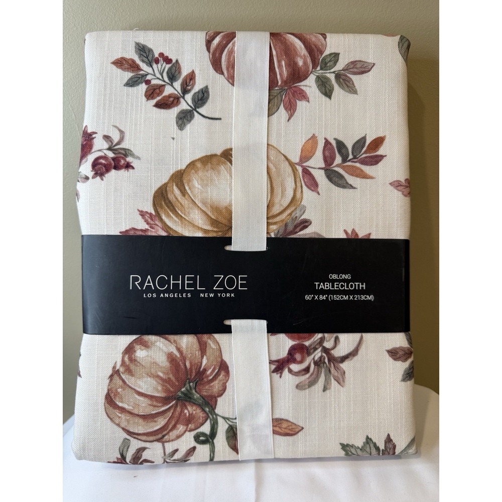 Rachel Zoe Tablecloth Halloween Fall Thanksgiving Pumpkin Tablecloth 60"x‎ 84"
